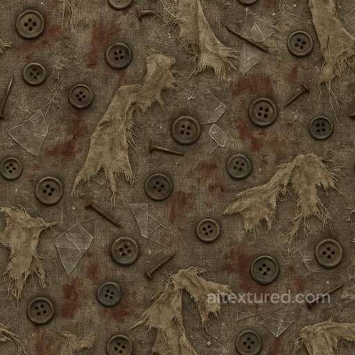 Halloween - Spooky Doll Fabric With Creepy Doll Fabric And Old Buttons texture preview