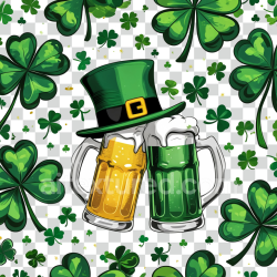 seamless Seamless 3D PBR Texture of St Patrick's Shamrocks and Festive Beers texture 8k free download PBR