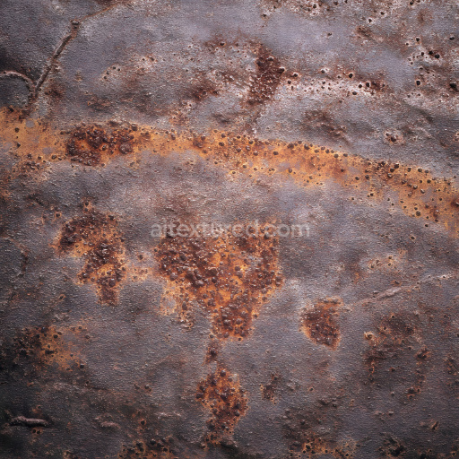 Seamless 3D Rusted Metal PBR Texture with Corrosion and Holes Pattern