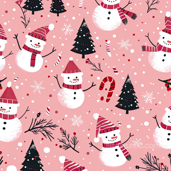 Digital Paper Texture Featuring Snowmen and Christmas Trees All Christmas Digital paper texture preview