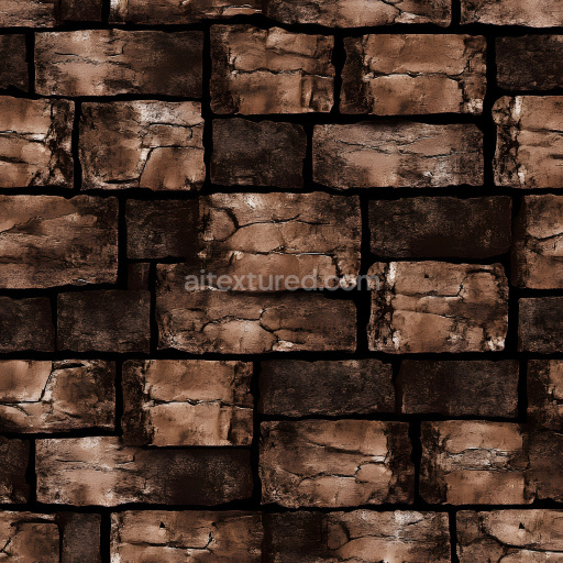 Seamless 3D PBR Brown Cracked Brick Wall Texture with Rough Surfaces