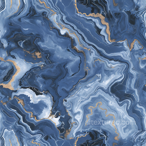 Blue Jean Marble PBR Texture Featuring Flowing Gold Veins seamless Marble PBR texture