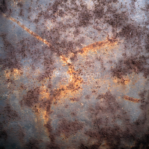 Seamless 3D PBR Rusted Metal Texture with Cracked Corrosion and Weathered Surface