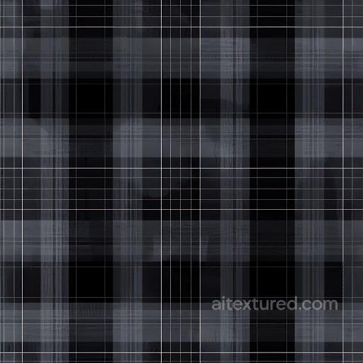 Seamless 3D Plaid Metal PBR Texture Featuring Dark Gray and Black Grid Lines texture preview