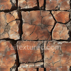 seamless Seamless 3D Weathered Stone Wall PBR Texture with Cracked Rusty Brown Surface texture 8k free download PBR