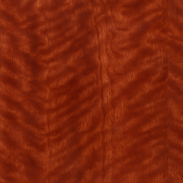 Mahogany Wood With Curly Grain And Glossy Finish seamless PBR texture preview