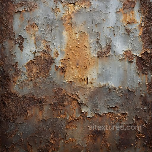 Rusty Cracked Metal PBR Texture with Peeling Paint and Corrosion seamless Rust PBR texture