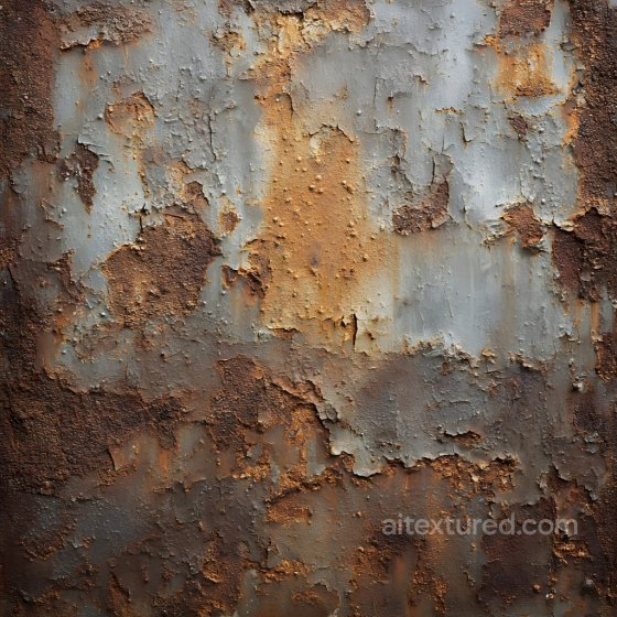 Rusty Cracked Metal PBR Texture with Peeling Paint and Corrosion Rust texture preview