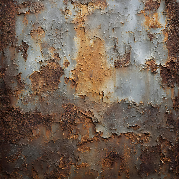 Rusty Cracked Metal with Peeling Paint and Corrosion seamless PBR texture preview