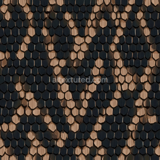 Seamless 3D PBR Texture of Reptile-Like Scaled Skin with Detailed Surface Patterns