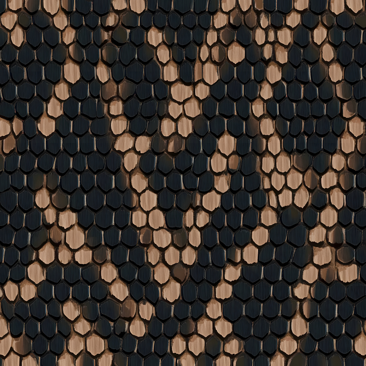 Reptile-Like Scaled Skin with Detailed Surface Patterns seamless PBR texture preview