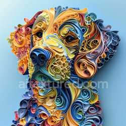 seamless Seamless 3D PBR Texture of Multicolored Curly Coated Retriever Fur in Origami Style texture 8k free download PBR