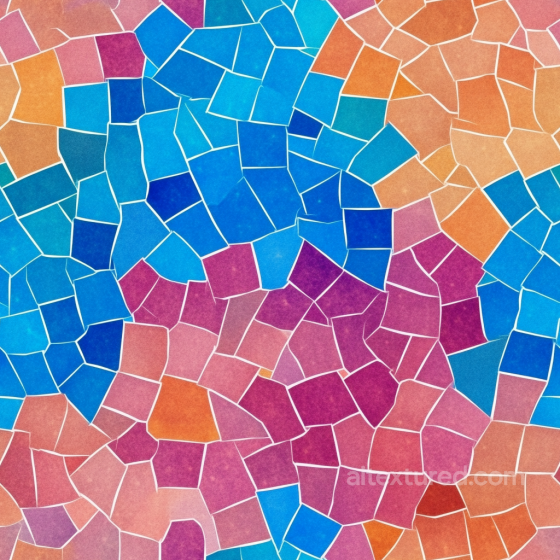 Mosaic PBR Texture of Colorful Irregular Ceramic Tiles with White Grout Mosaic texture preview