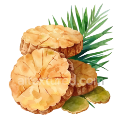 seamless Arrowroot Biscuits Breakfast Illustration with Tropical Greens in Watercolor Style texture 8k free download PBR