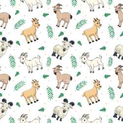 Pattern Bundle - Seamless 3D Pattern PBR Texture with Playful Cartoon Goats and Greenery texture preview