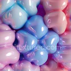 seamless Seamless 3D Inflated Soft Vinyl Texture with Puffy Balloon-Like Shapes in Pastel Hues texture 8k free download PBR