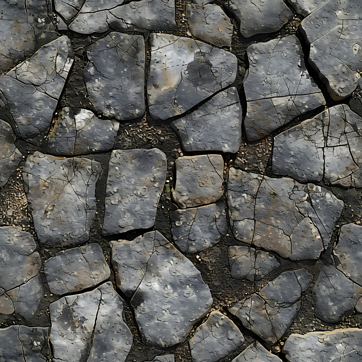 Weathered Stone Ground with Cracks and Dirt seamless PBR texture preview