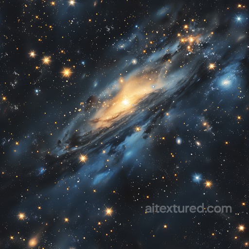 Space Texture Featuring Luminous Galaxy Clouds & Starfield seamless Star, space, planets PBR texture