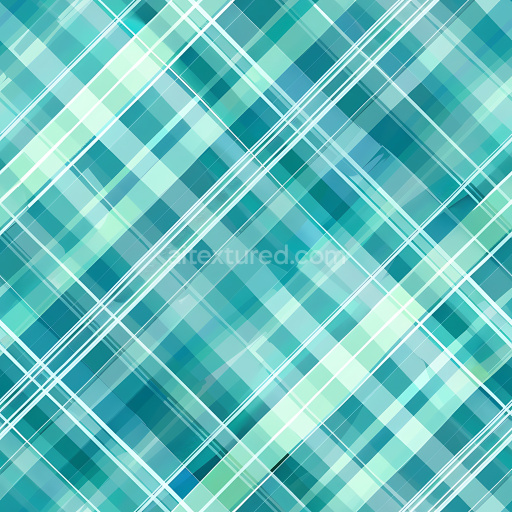 Seamless 3D PBR Texture of Blue-Green Plaid Pattern Fabric with Soft Stripes