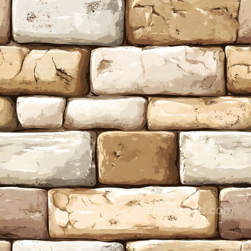 Cracked and Holes Brick Wall Texture in Beige and Light Brown seamless Brick PBR texture