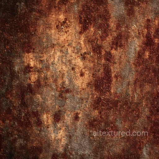 Rusted Metal Texture with Cracks, Holes, and Corroded Surface seamless Rust PBR texture