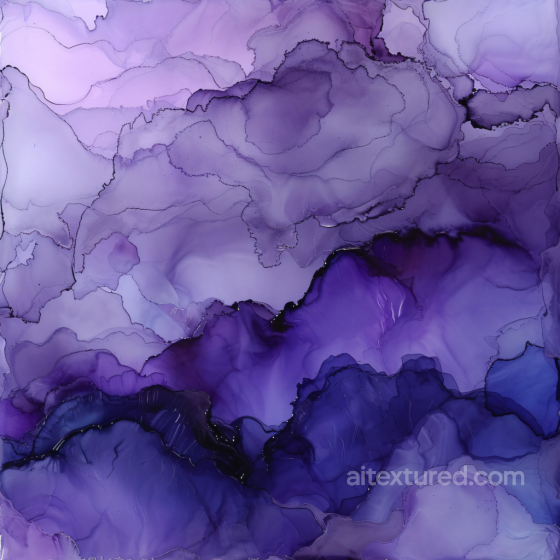 Alcohol Ink PBR Texture with Purple and Violet Fluid Waves Alcohol ink texture preview