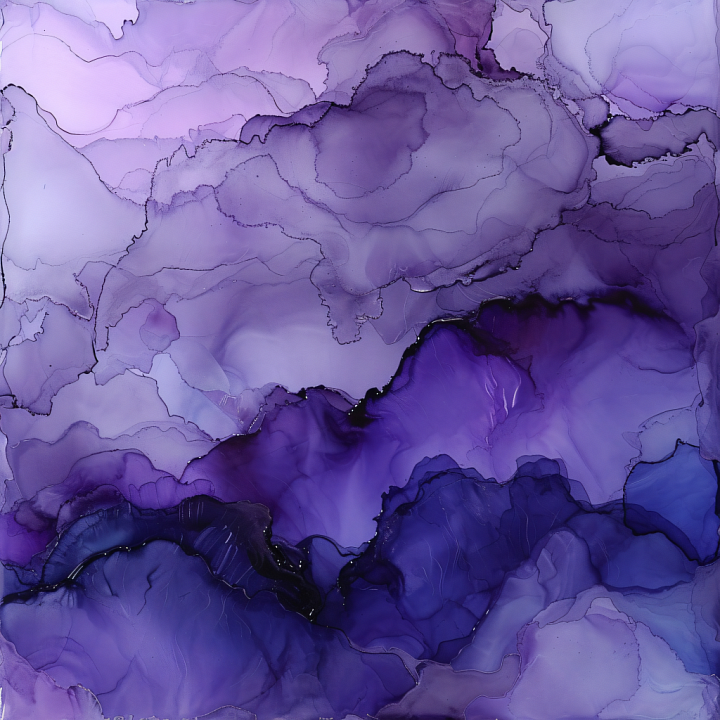 Alcohol Ink with Purple and Violet Fluid Waves seamless PBR texture preview
