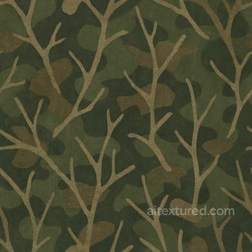 Twig Pattern Ripstop Fabric Camouflage seamless Color Camouflage PBR texture