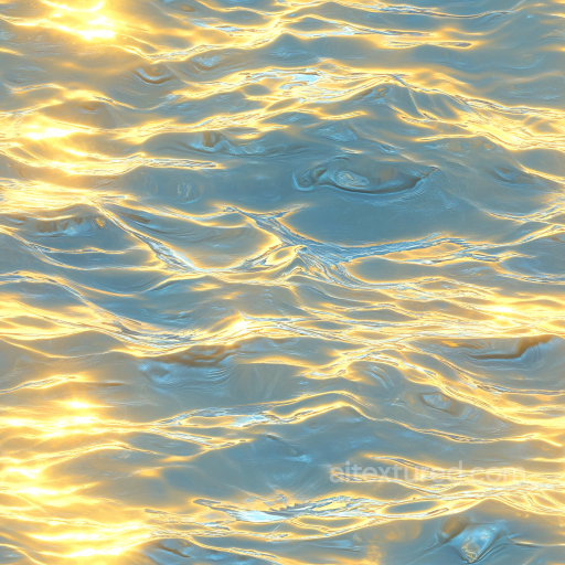 Water Texture Featuring Reflective Rippling Surface with Golden Highlights seamless Water PBR texture