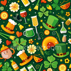 seamless Seamless 3D PBR St Patrick Digital Paper Texture with Festive Icons texture 8k free download PBR