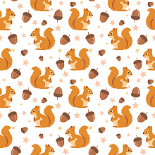 Seamless 3D Pattern PBR Texture Featuring Playful Squirrels, Acorns, and Stars texture preview