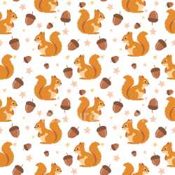 Pattern Bundle - Seamless 3D Pattern PBR Texture Featuring Playful Squirrels, Acorns, and Stars texture preview