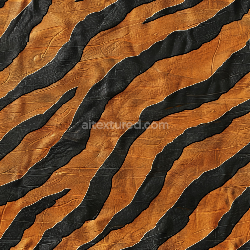 Seamless 3D PBR Tiger-Striped Leather Texture with Textured Grain and Matte Finish