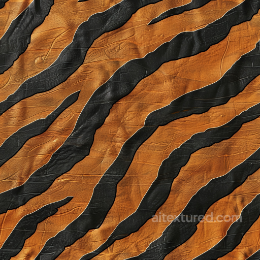Tiger-Striped Leather Texture with Textured Grain and Matte Finish seamless Leather PBR texture