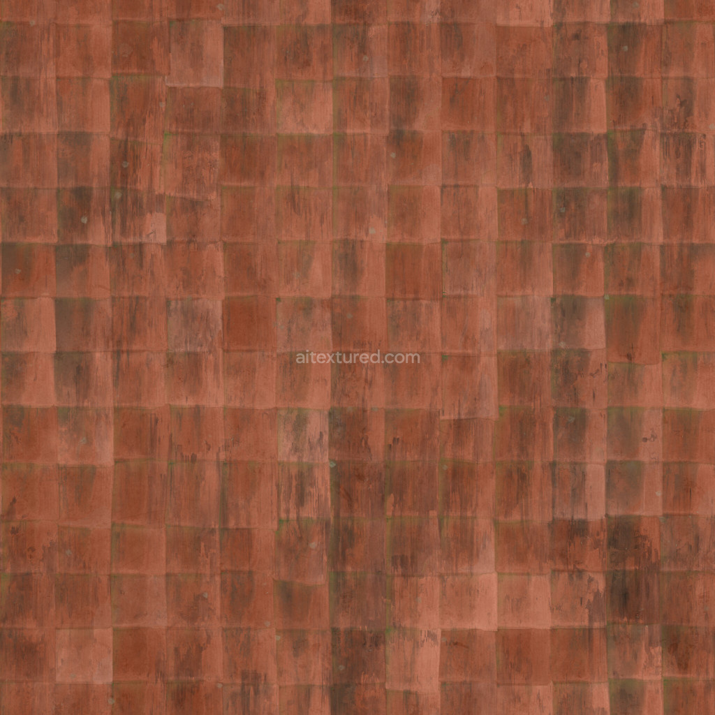 Seamless PBR texture of weathered roofing tiles