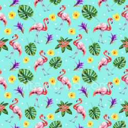 Pattern Bundle - Seamless 3D PBR Texture with Tropical Flamingo and Botanical Motifs texture preview
