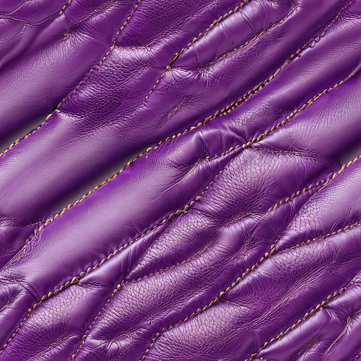 Smooth Glossy Purple Quilted Leather with Detailed Stitching seamless PBR texture preview