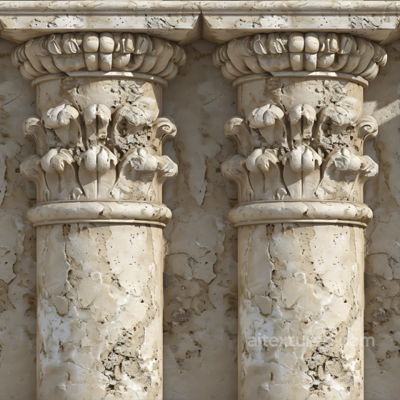 Weathered Marble Stone PBR Texture with Ornate Carving Detail Stone texture preview