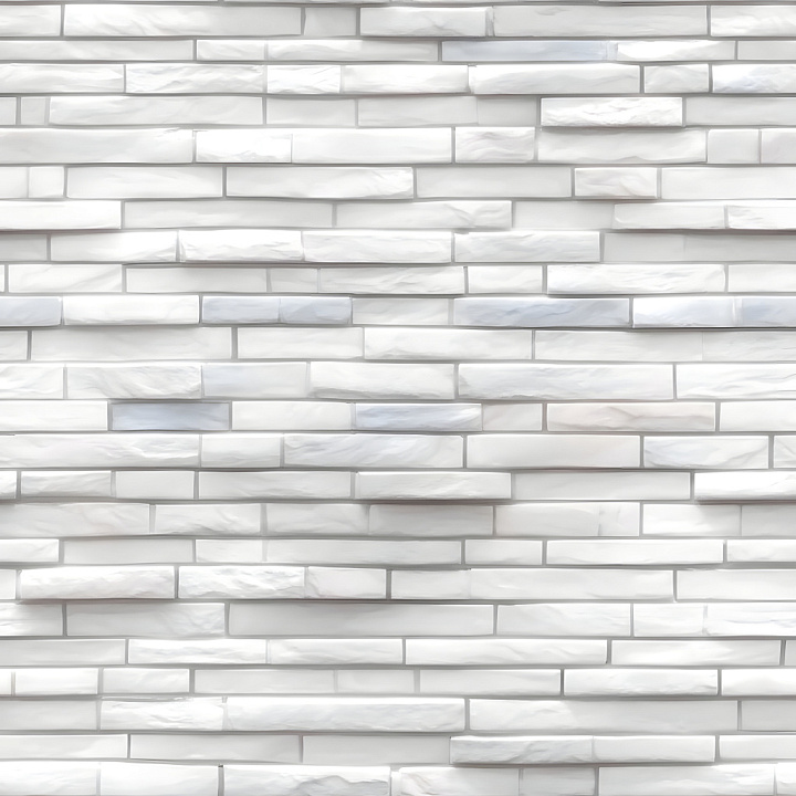 White Cracked Brick Wall with Subtle Damage seamless PBR texture preview
