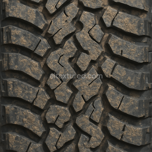 Seamless 3d texture pbr 8k tire tread with deep tread and mud tire pattern for realistic offroad use