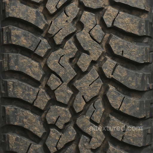 Tire Tread With Deep Tread And Mud Tire Pattern For Realistic Offroad Use seamless Tire prints PBR texture
