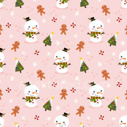 seamless Seamless 3D PBR Christmas Pink Festive Pattern Texture with Snowmen, Trees, and Candy texture 8k free download PBR