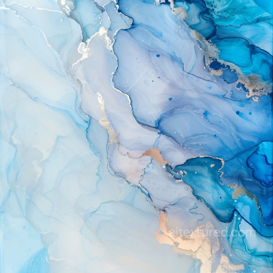 Alcohol Ink PBR Texture with Blue and Silver Fluid Waves Alcohol ink texture preview