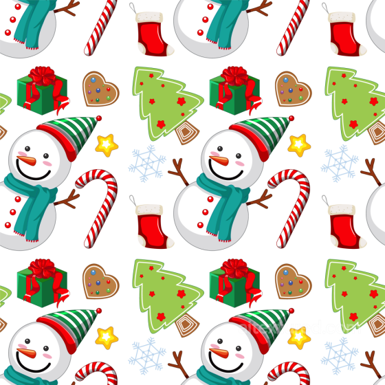 Christmas Digital Paper Texture With Snowmen And Festive Icons All Christmas Digital paper texture preview