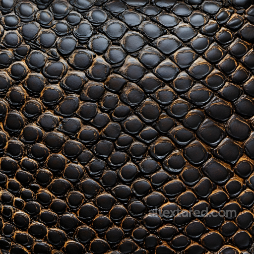 Of Black Reptilian Skin With Glossy Scales And Natural Wear seamless Skin PBR texture
