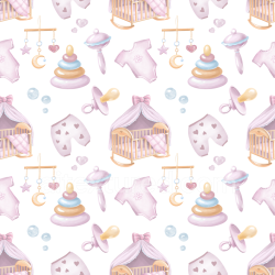 seamless Seamless 3D PBR Texture of Baby Boy Nursery Items in Pastel Colors texture 8k free download PBR