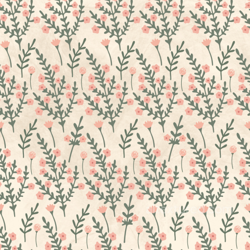 Featuring Soft Pink Floral Pattern on Cream Fabric seamless Flower  PBR texture