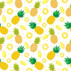 Pattern Bundle - Seamless 3D Pineapple Pattern PBR Texture with Bright Tropical Fruit Motifs texture preview