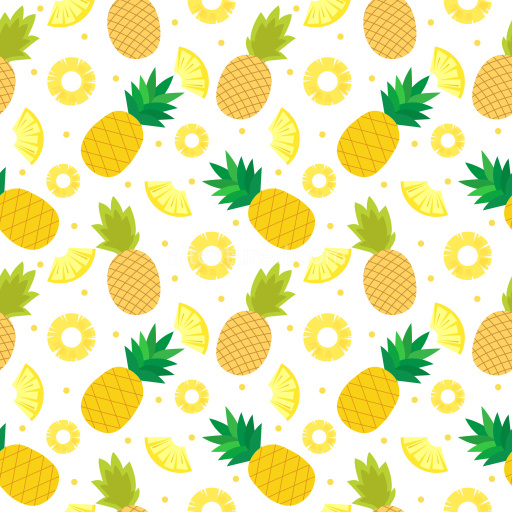 Pattern Bundle - Seamless 3D Pineapple Pattern PBR Texture with Bright Tropical Fruit Motifs texture preview