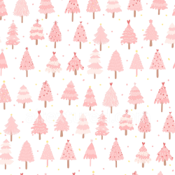 seamless Seamless 3D PBR Texture of Hand-Drawn Pink Christmas Trees Pattern texture 8k free download PBR